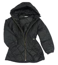 Černá šusťáková zimní parka s kapucí Gaultier