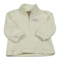 Smetanová fleecová mikina s nápisem 