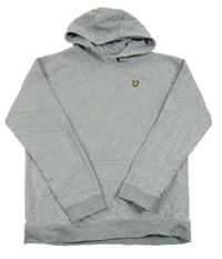 Světlešedá mikina s logem a kapucí Lyle&Scott
