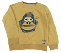 Okrová mikina s opicí