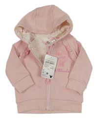 Nové - světlerůžová propínací podšitá mikina s Minnie a kapucí Disney