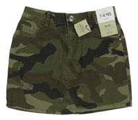 Nové - Army riflová sukně s prošoupáním Denim Co.