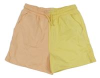 Lososovo-žluté teplákové kraťasy F&F