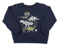 Tmavomodrá mikina s dinosaury Lupilu