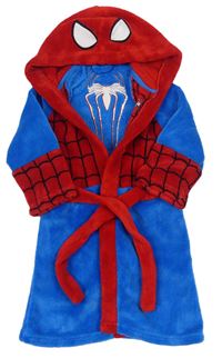 Modro-červený chlupatý župan s kapucí - Spiderman George