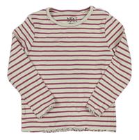 Bílo-růžové pruhované žebrované triko Next 