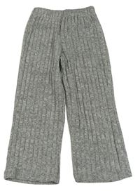 Šedé žebrované úpletové culottes kalhoty Shein