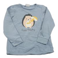 Modrošedá mikina s ježkem Topolino