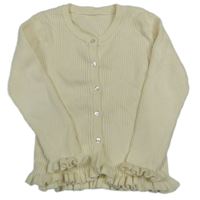 Smetanový žebrovaný propínací svetr Matalan