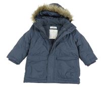 Šedá šusťáková zimní bunda s kapucí H&M