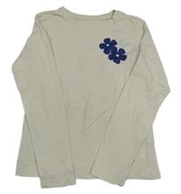 Smetanové triko s kytičkami Friboo