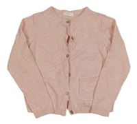 Světlerůžový propínací svetr Next