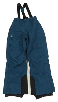 Tmavozelené funkční šusťákové oteplovačky s odepínami kšandami Crivit