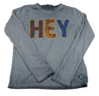 Tmavošedé batikované triko s nápisem Tom Tailor