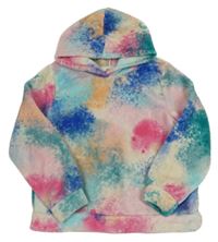 Barevná vzorovaná chlupatá mikina s kapucí H&M