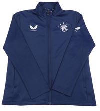 Tmavomodrá propínací sportovní mikina s logem Castore 