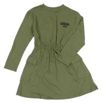 Khaki bavlněné šaty s nápisem F&F