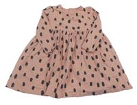 Světlerůžové bavlněné šaty s puntíky M&S