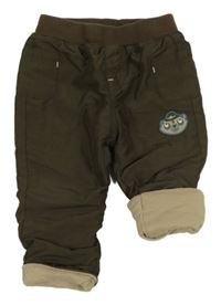 Hnědé šusťákové zateplené kalhoty C&A