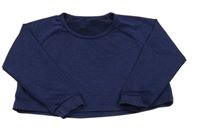 Tmavomodré melírované sportovní crop triko 