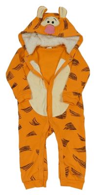 Oranžová tepláková komibnéza s kapucí - Tygřík Disney