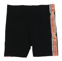 Černé legínové kraťasy s nápisy