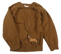 Hnědý svetr s pejskem Fox&Bunny