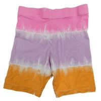 Růžovo-fialovo-medové pruhované legínové kraťasy Primark