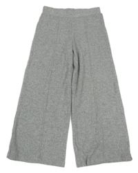 Šedé žebrované pletené culottes kalhoty F&F