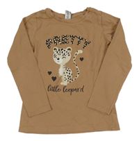 Béžové triko s leopardem DopoDopo 