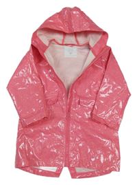 Růžová třpytivá nepromokavá parka s kapucí Matalan