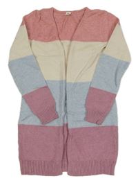 Barevný pruhovaný svetrový cardigan Yigga