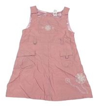 Růžové podšité šaty s kytičkami s flitry Adams
