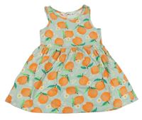 Mátové šaty s ovocem a kopretinami zn. H&M