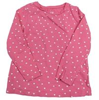 Růžovo-bílé puntíkaté triko H&M