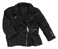 Černý koženkový jarní křivák s prošíváním RIVER ISLAND