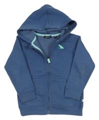 Tmavomodrá propínací mikina s dinosaurem a kapucí BLUE SEVEN