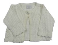 Smetanový vzorovaný pletený propínací svetr Brendon