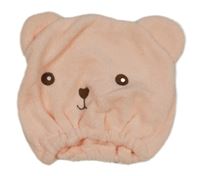 Broskvová plyšová čepice - medvídek - do sprchy