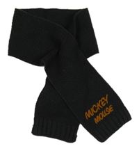 Nové - tmavošedá pletená šála s nápisy - Mickey Mouse Disney