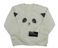 Nové - bílý svetr s pandou St. Bernard