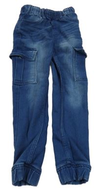 Modré cargo cuff teplákové rifle Y.F.K.