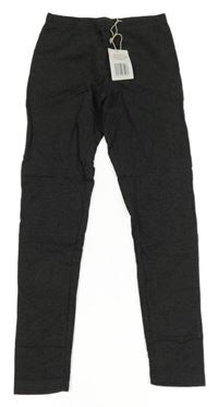 Nové - tmavošedé melírované teplákové legíny alive