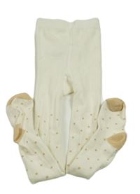 Smetanovo-světlehnědé punčocháče s puntíky PRIMARK