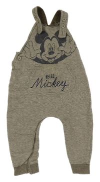 Kávové melírované laclové tepláky s Mickey George