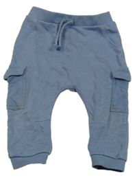 Modrošedé cargo turecké tepláky George