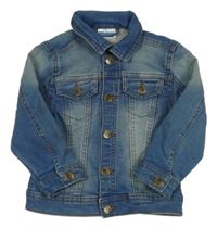 Modrá tepláková riflová bunda s límečkem so cute