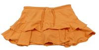 Oranžová sukně s volánkem a všitými kraťasy 