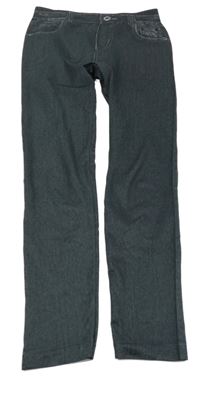 Černé legíny riflového vzhledu s motýlkem 