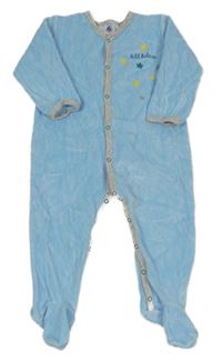 Modro-světlešedý sametový overal s hvězdičkami PETIT BATEAU